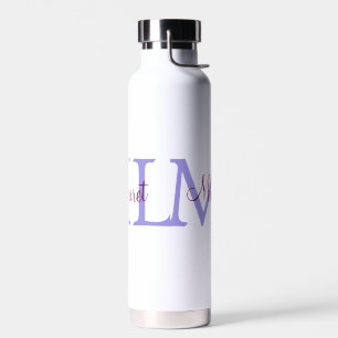 eenvoudige minimale naam monogram roze rood worp waterfles