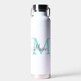 eenvoudige minimale naam monogram roze rood   worp waterfles