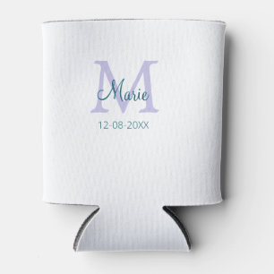 Eenvoudige Minimale Naam toevoegen Monogram paarse Blikjeskoeler