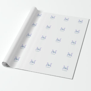 Eenvoudige Minimale Naam toevoegen Monogram paarse Cadeaupapier