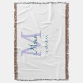 Eenvoudige Minimale Naam toevoegen Monogram paarse Deken (Voorkant Verticaal)