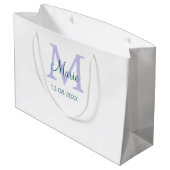 Eenvoudige Minimale Naam toevoegen Monogram paarse Groot Cadeauzakje (Achterkant Gekanteld)