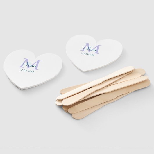 Eenvoudige Minimale Naam toevoegen Monogram paarse Handwaaier (Niet-gemonteerd)