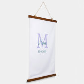 Eenvoudige Minimale Naam toevoegen Monogram paarse Hangend Wandkleed (Gebogen)