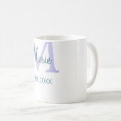 Eenvoudige Minimale Naam toevoegen Monogram paarse Koffiemok (Voorkant rechts)