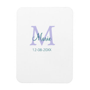 Eenvoudige Minimale Naam toevoegen Monogram paarse Magneet