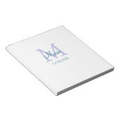 Eenvoudige Minimale Naam toevoegen Monogram paarse Notitieblok (Schuin)