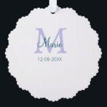 Eenvoudige Minimale Naam toevoegen Monogram paarse Ornament Kaart<br><div class="desc">mooi design</div>