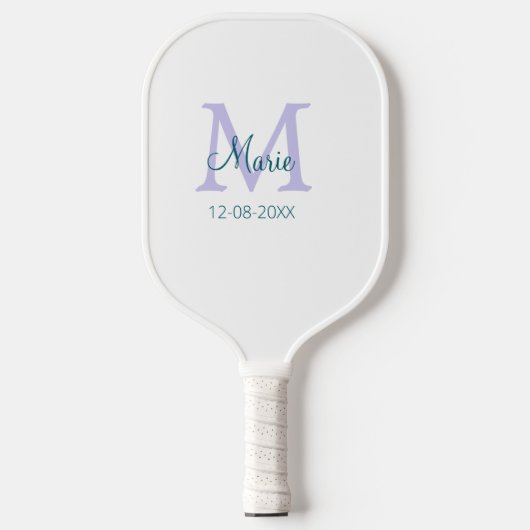 Eenvoudige Minimale Naam toevoegen Monogram paarse Pickleball Paddle (Voorkant)