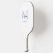 Eenvoudige Minimale Naam toevoegen Monogram paarse Pickleball Paddle (Links)