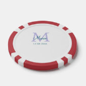 Eenvoudige Minimale Naam toevoegen Monogram paarse Poker Chips (Enkel)