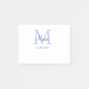 Eenvoudige Minimale Naam toevoegen Monogram paarse Post-it® Notes