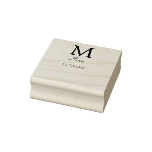 Eenvoudige Minimale Naam toevoegen Monogram paarse Rubberstempel