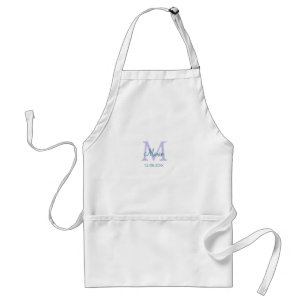 Eenvoudige Minimale Naam toevoegen Monogram paarse Standaard Schort