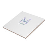 Eenvoudige Minimale Naam toevoegen Monogram paarse Tegeltje (Zijkant)