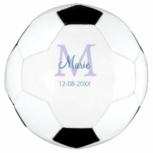 Eenvoudige Minimale Naam toevoegen Monogram paarse Voetbal