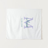 Eenvoudige Minimale Naam toevoegen Monogram paarse Wandkleed (Voorkant (horizontaal))