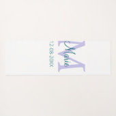 Eenvoudige Minimale Naam toevoegen Monogram paarse Yogamat (Achterkant (horizontaal))