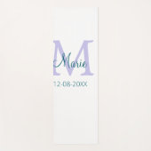 Eenvoudige Minimale Naam toevoegen Monogram paarse Yogamat (Voorkant)