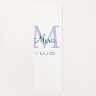 Eenvoudige Minimale Naam toevoegen Monogram paarse Yogamat