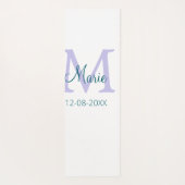 Eenvoudige Minimale Naam toevoegen Monogram paarse Yogamat (Achterkant)