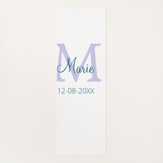 Eenvoudige Minimale Naam toevoegen Monogram paarse Yogamat (Achterkant)