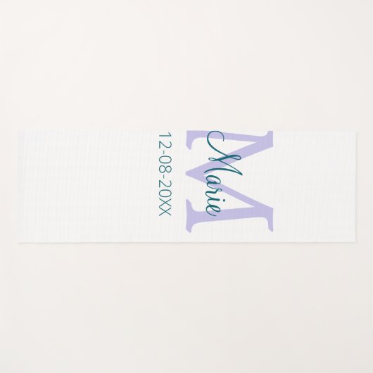 Eenvoudige Minimale Naam toevoegen Monogram paarse Yogamat (Voorkant (horizontaal))