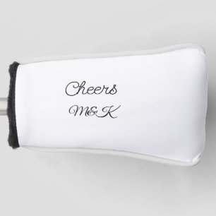 Eenvoudige minimale naam toevoegen proost koppel n golfheadcover