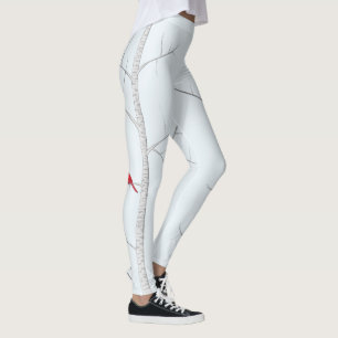 Eenvoudige minimale Natuur Rode kardinaal in het w Leggings