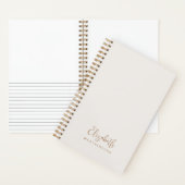 Eenvoudige Minimale Neutrale Calligrafie Script Na Notitieboek (Binnen)