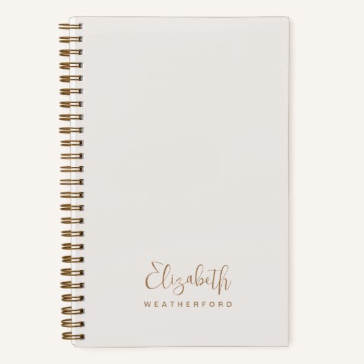 Eenvoudige Minimale Neutrale Calligrafie Script Na Notitieboek (Voorkant)