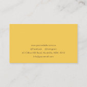 Eenvoudige minimale oker geel professionele foto visitekaartje (Achterkant)