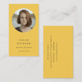 Eenvoudige minimale oker geel professionele foto visitekaartje (Voorkant / Achterkant)