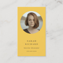 Eenvoudige minimale oker geel professionele foto visitekaartje