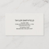 Eenvoudige Minimale Ontwerper Modern Visitekaartje (Achterkant)