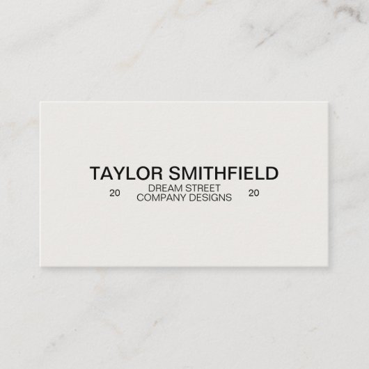Eenvoudige Minimale Ontwerper Modern Visitekaartje (Voorkant)