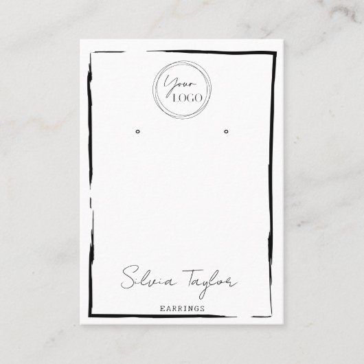 Eenvoudige Minimale Oorbel Sieraden Display logo Visitekaartje (Voorkant)
