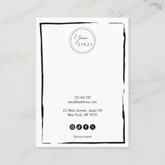 Eenvoudige Minimale Oorbel Sieraden Display logo Visitekaartje (Achterkant)