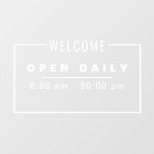 Eenvoudige, minimale, open, dagelijkse winkel  raamsticker (Vel)