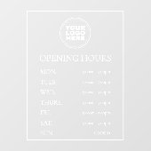 Eenvoudige minimale openingstijden van elegant raamsticker (Vel)