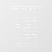 Eenvoudige minimale openingstijden voor Elegant Wh Raamsticker (Vel)