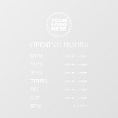 Eenvoudige minimale openingstijden voor Elegant Wh Raamsticker (Vel)