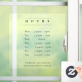 Eenvoudige minimale openingstijden voor zwart-wit raamsticker (Huis)