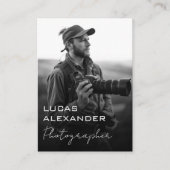 Eenvoudige Minimale OR Code Social Media Fotograaf Visitekaartje (Voorkant)