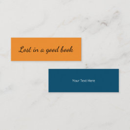 Eenvoudige Minimale Oranje Teal Marketing Kaartbla Mini Visitekaartje