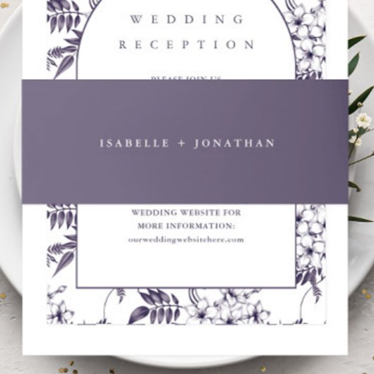 Eenvoudige minimale Paarse bruiloft Uitnodigingen Wikkel