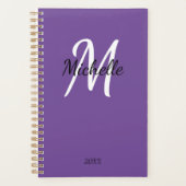 Eenvoudige minimale Paarse monogram naam + Initiaa Planner (Voorkant)