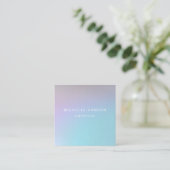 Eenvoudige minimale Paarse pasteelregenboogturquoi Vierkante Visitekaartje (Staand voorkant)