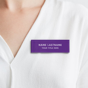 Eenvoudige minimale Paarse standaard moderne titel Naambadge