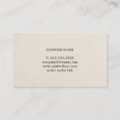 Eenvoudige, minimale papiertextuur Black Consultan Visitekaartje (Achterkant)